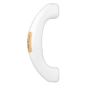 ホワイトテールディアヘッドトロフィーウッドグレインスタイル セラミックキャビネット取っ手 (側面)