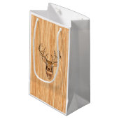 ホワイトテールディアヘッドバックウッドグレインスタイルデコール スモールペーパーバッグ (正面アングル)