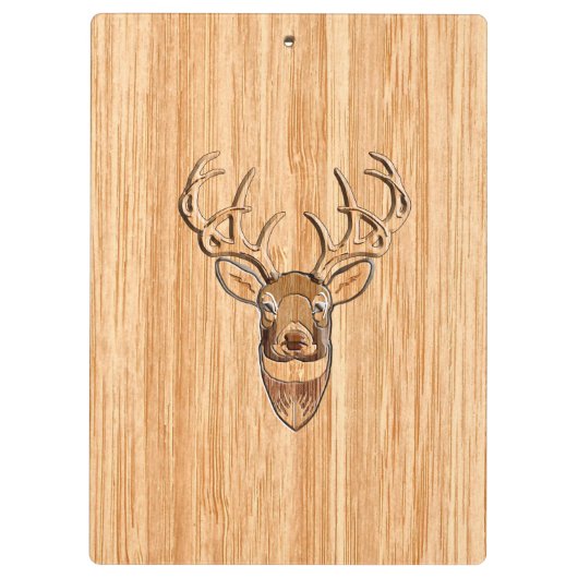 ホワイトテールディアヘッドブロンドウッドグレインスタイル クリップボード (裏面)