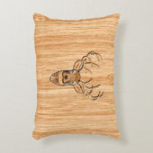 ホワイトテールディアヘッド木目デコール アクセントクッション (正面(垂直))