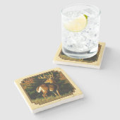 ホワイトテールディアモンスターバックイエロー ストーンコースター (横)