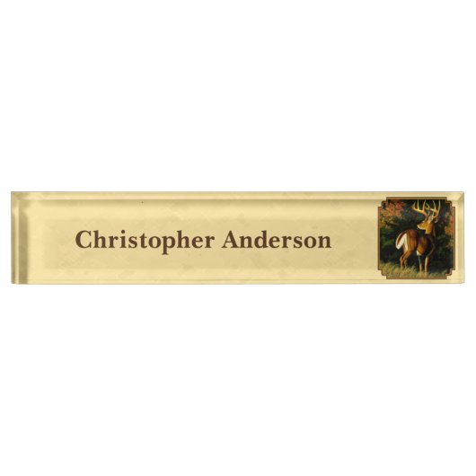 ホワイトテールディアモンスターバックイエロー デスクネームプレート (正面)
