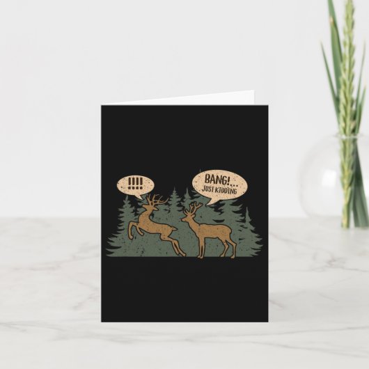 ホワイトテールバックおもしろい鹿狩りシーズンバイン カード (正面)