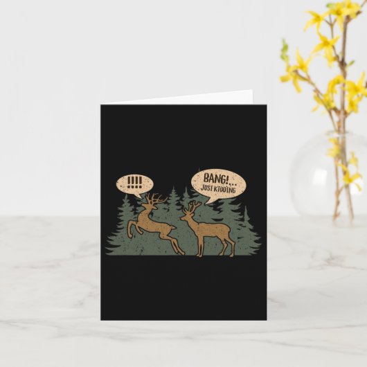 ホワイトテールバックおもしろい鹿狩りシーズンバイン カード (黄色い花)