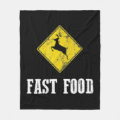 ホワイトテールバックおもしろい鹿狩りシーズンファーストフードH フリースブランケット (正面)