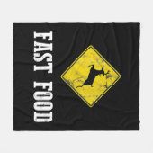 ホワイトテールバックおもしろい鹿狩りシーズンファーストフードH フリースブランケット (正面(横))