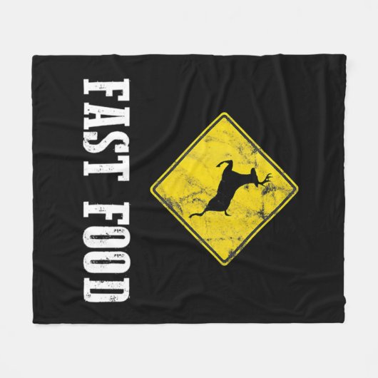 ホワイトテールバックおもしろい鹿狩りシーズンファーストフードH フリースブランケット (正面(横))