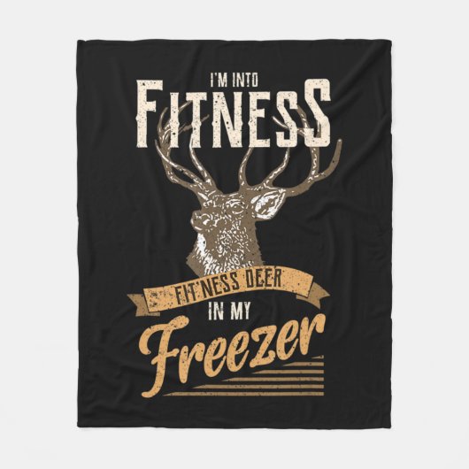 ホワイトテールバックおもしろい鹿狩りシーズン私はFiに フリースブランケット (正面)