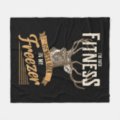 ホワイトテールバックおもしろい鹿狩りシーズン私はFiに フリースブランケット (正面(横))