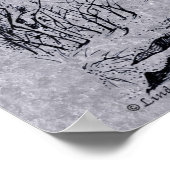 ホワイトテールバックディアインクスケッチクリーク ポスター (角)