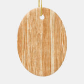 ホワイトテールバックディアヘッドウッドグレインスタイル セラミックオーナメント (裏面)