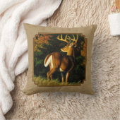 ホワイトテールバックディアー狩りタン クッション (ブランケット)
