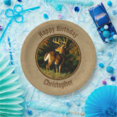 ホワイトテールバックディアー狩りタン ペーパープレート (パーティー)