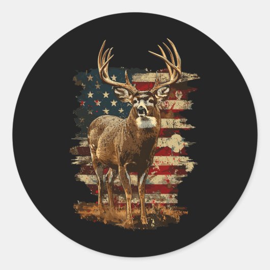 ホワイトテールバックディアー狩り7月アメリカ4日 ラウンドシール (正面)