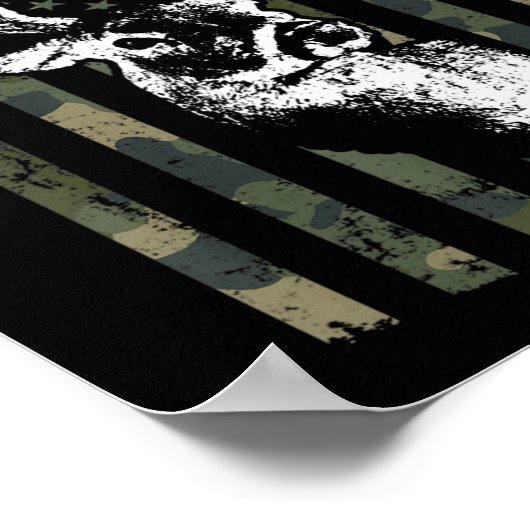 ホワイトテールバックディアー狩りUSAカモフラージュアメリカ ポスター (角)