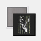 ホワイトテールバックディアー狩りUSAカモフラージュアメリカ マグネット (正面/裏面)