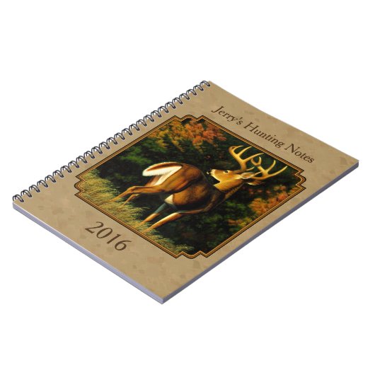 ホワイトテールバックディア狩りタン ノートブック (左側)