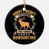 ホワイトテールバックボーカーニディングディアー狩りボウハンター セラミックオーナメント (正面)