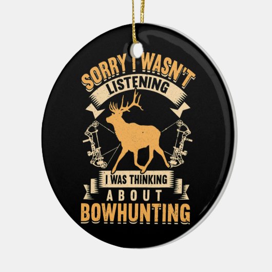 ホワイトテールバックボーカーニディングディアー狩りボウハンター セラミックオーナメント (左)