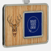 ホワイトテールヘッドウッドグレインスタイル シルバープレートフレームオーナメント (右)