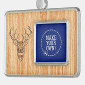 ホワイトテールヘッドウッドグレインスタイル シルバープレートフレームオーナメント (左)