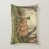 ホワイトテール鹿と可愛いツイン春 アクセントクッション (正面(垂直))