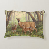 ホワイトテール鹿と可愛いツイン春 アクセントクッション (裏面)