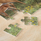 ホワイトテール鹿と可愛いツイン春 ジグソーパズル (側面)