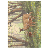 ホワイトテール鹿と可愛いツイン春 テーブルクロス (正面)