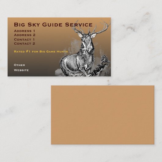 ホワイトテール鹿イラストレーション名刺 名刺 (正面/裏面)