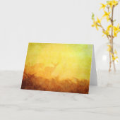 ホワイトテール鹿イン夕べ野生生物水彩画 カード (黄色い花)