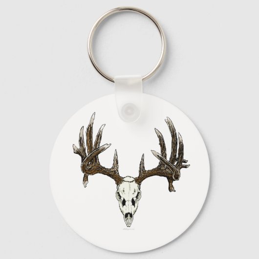ホワイトテール鹿スカル1 キーホルダー (正面)