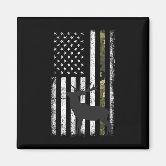 ホワイトテール鹿狩りハンターエルクバック迷彩柄アメリク マグネット (正面)