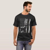 ホワイトテール鹿狩りハンターバック迷彩柄アメリカンF Tシャツ (正面フル)