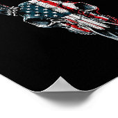 ホワイトテール鹿狩り – バックSku上のアメリカ国旗 ポスター (角)