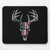 ホワイトテール鹿狩り – バックSku上のアメリカ国旗 マウスパッド (正面)