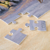 ホワイトテール鹿&クリスマスツリー冬のシーン ジグソーパズル (側面)