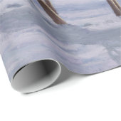 ホワイトテール鹿&クリスマスツリー冬のシーン ラッピングペーパー (ロールコーナー)