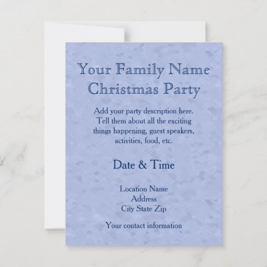 ホワイトテール鹿&クリスマスツリー冬のシーン 招待状 (裏面)