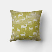 ホワイトディアオンオリーブクリスマスホリディピロー クッション (裏面)