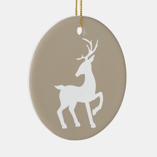 ホワイトディアオンベージュ&カスタム文字オンザバックオン セラミックオーナメント (右)
