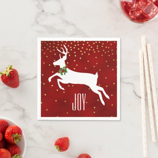 ホワイトディアクリスマス紙ナプキンス スタンダードカクテルナプキン (インサイチュ)
