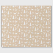 ホワイトディアスノーフレークスパステルパターン ラッピングペーパー (フラット)