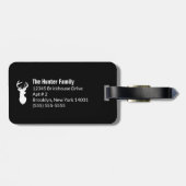 ホワイトディアバックハンター白黒カスタマイズ ラゲッジタグ (裏面横)