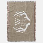 ホワイトディアバック〔雄ジカの〕枝角カントリーファミリー名 スローブランケット (正面縦)