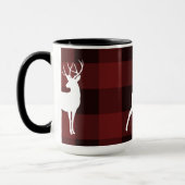 ホワイトディアバッファロープレイドカントリー素朴クリスマス マグカップ (左)