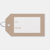 ホワイトディアヘッドシルエットオンベージュ&カスタム文字 ギフトタグ (裏面横)