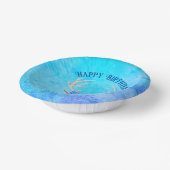 ホワイトディアヘッドブルーアイズバラ〔雄ジカの〕枝角誕生日 ペーパーボウル (傾斜あり)