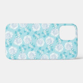 ホワイトディアンツスカルネーションズアクアブルー Case-Mate iPhoneケース (裏面 (横))