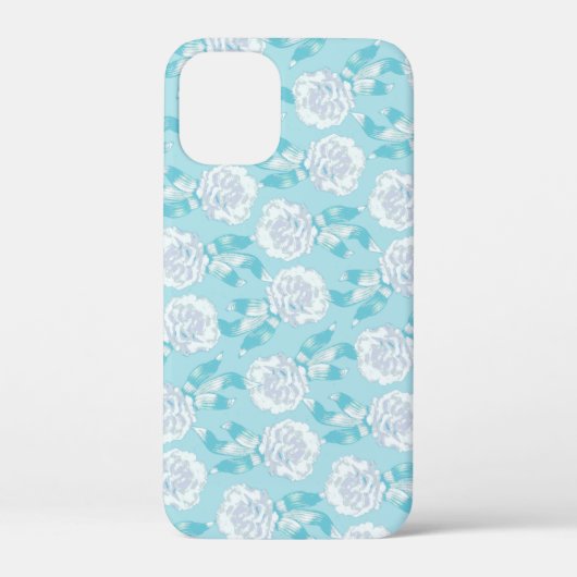 ホワイトディアンツスカルネーションズアクアブルー Case-Mate iPhoneケース (裏面)
